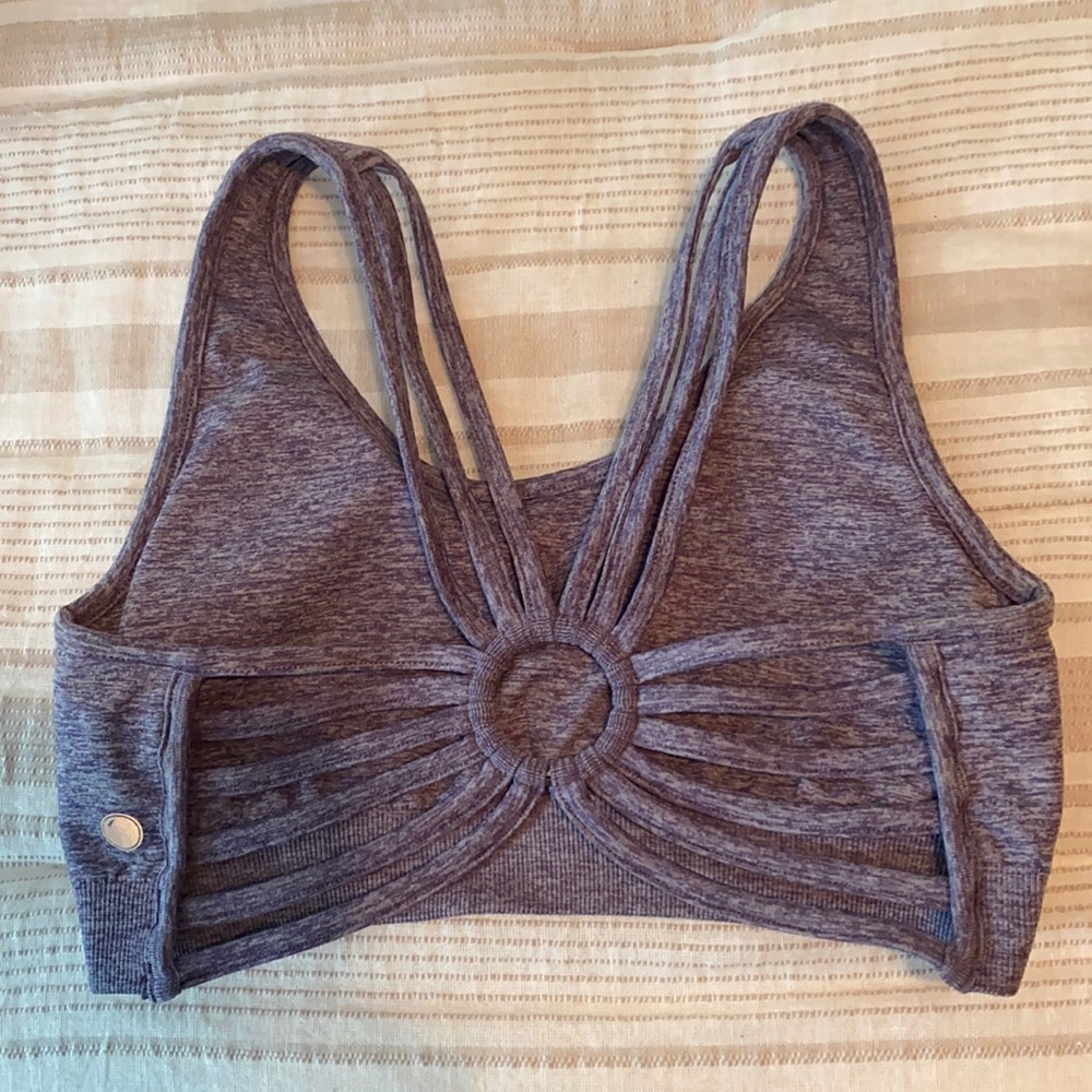 Yogalicious purple sports bra.